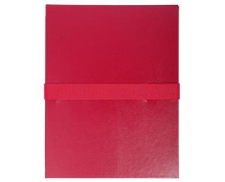 Dokumentenmappe mit dehnbarem Rücken und 1 Klappe, Balacronbezug, Klettverschlussband, 24x32cm für DIN A4 - Bordeauxrot